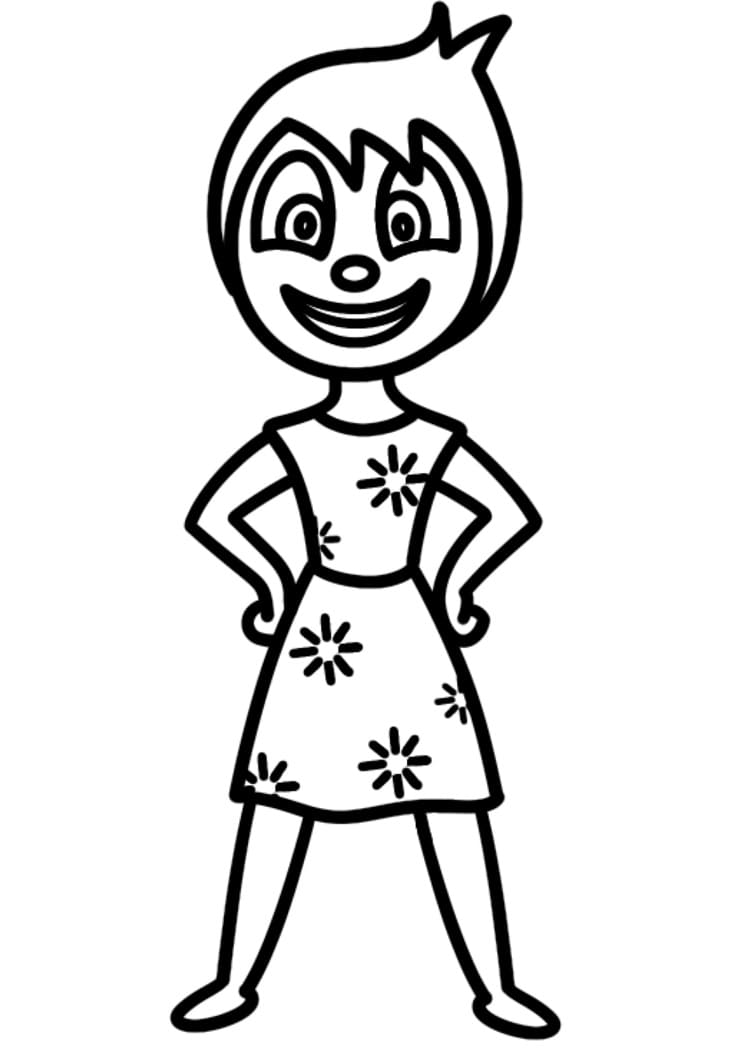 Desenho de Alegria Imprimivel Grátis para Crianças para Colorir