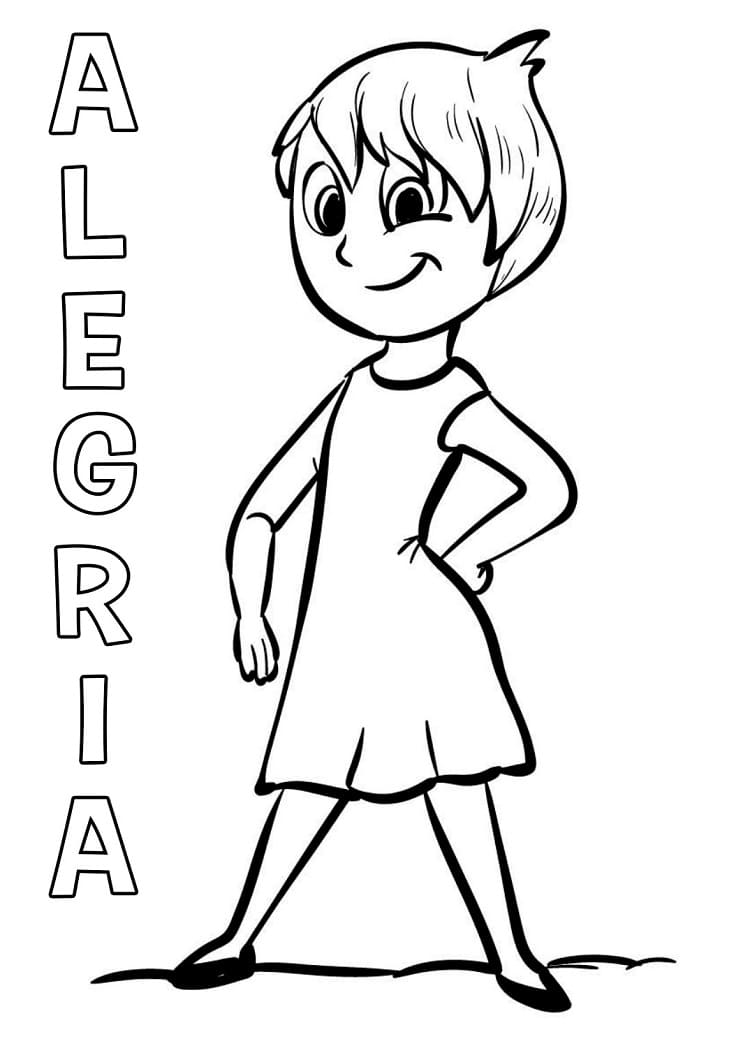 Desenho de Disney Alegria para Colorir