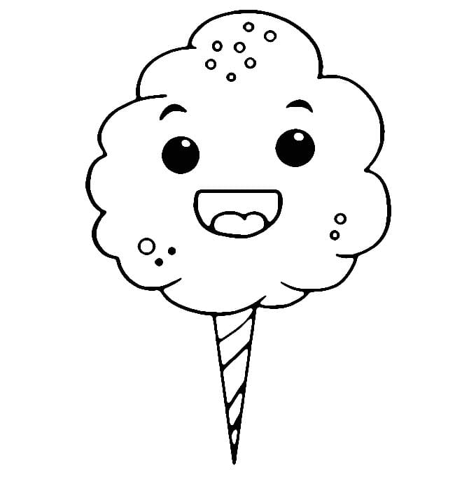 Desenho de Adorável Algodão Doce para Colorir