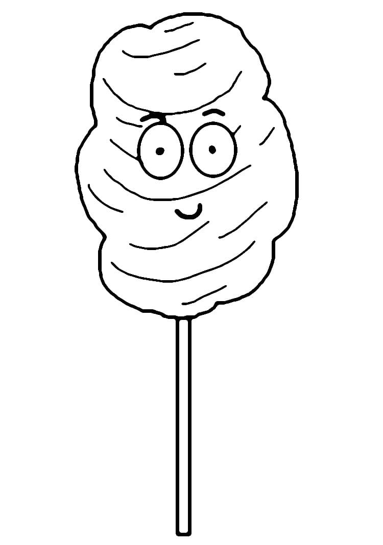 Desenho de Algodão Doce de Desenhos Animados para Colorir