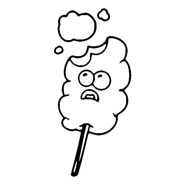 Desenho de Algodão Doce Engraçado para Colorir