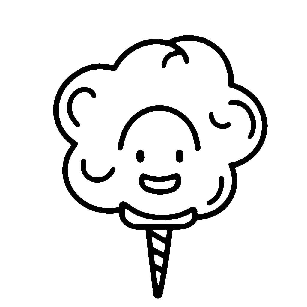 Desenho de Algodão Doce para Crianças para Colorir