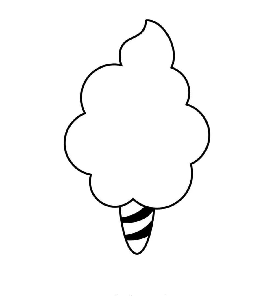 Desenho de Algodão Doce Pequeno para Colorir