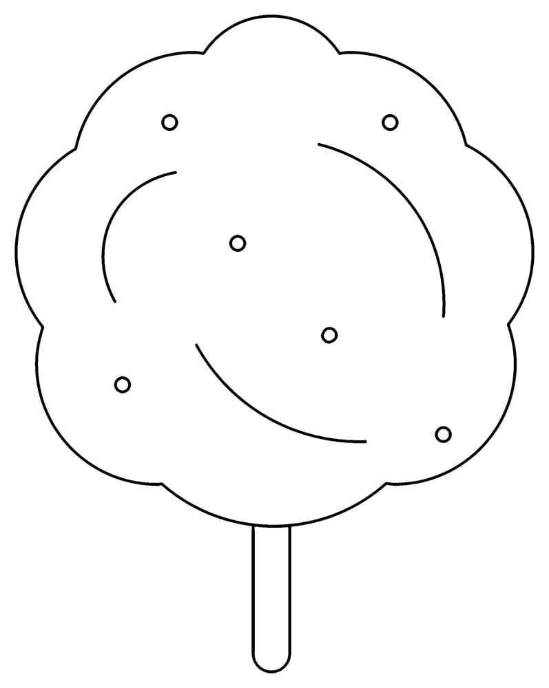 Desenho de Algodão Doce Simples para Colorir