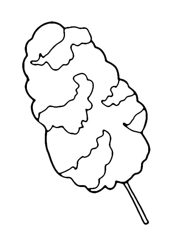 Desenho de Delicioso Algodão Doce para Colorir
