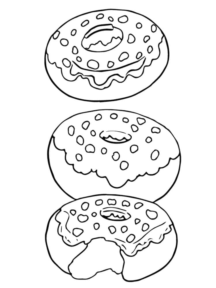 Desenho de Donuts para Crianças para Colorir