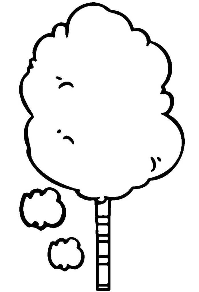 Desenho de Imagem de Algodão Doce para Colorir