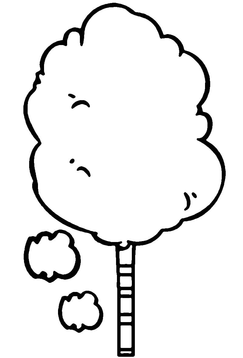 Desenho de Imagem de Algodão Doce para Colorir