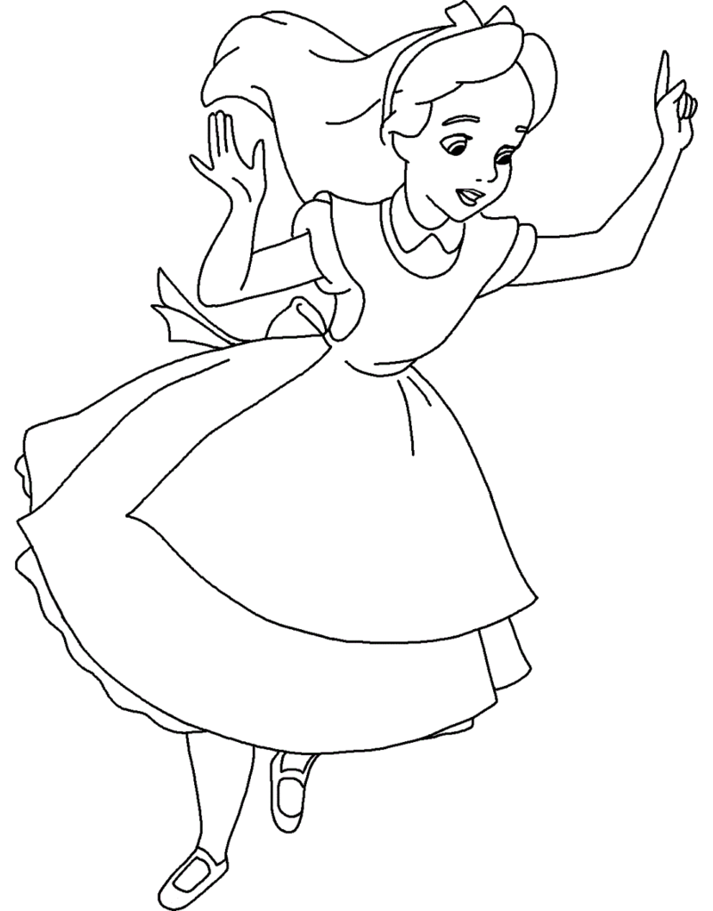 Desenho de Alice no País das Maravilhas para Colorir