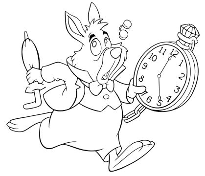 Desenho De Coelho De Alice No país Das Maravilhas Para Colorir