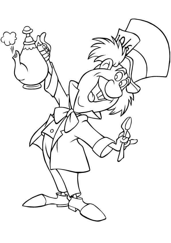 Desenho para Imprimir do Chapeleiro de Alice