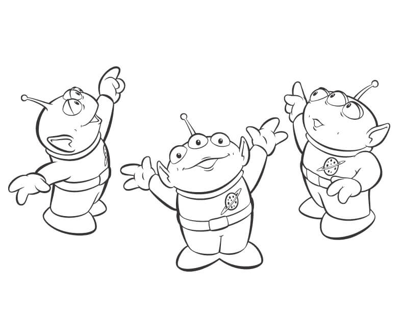 Desenho de Aliens Brincando para Colorir