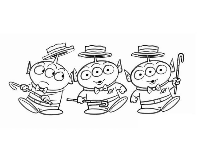 Desenho de Aliens Dançando em Festa para Colorir