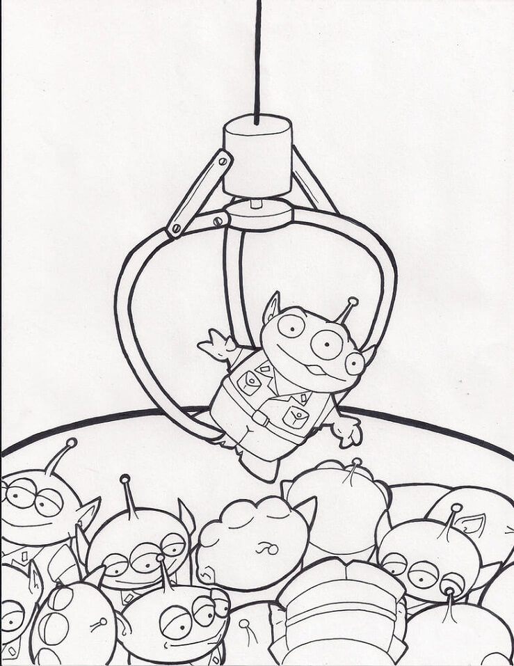 Desenho de Aliens em Máquina de Fliperama para Colorir