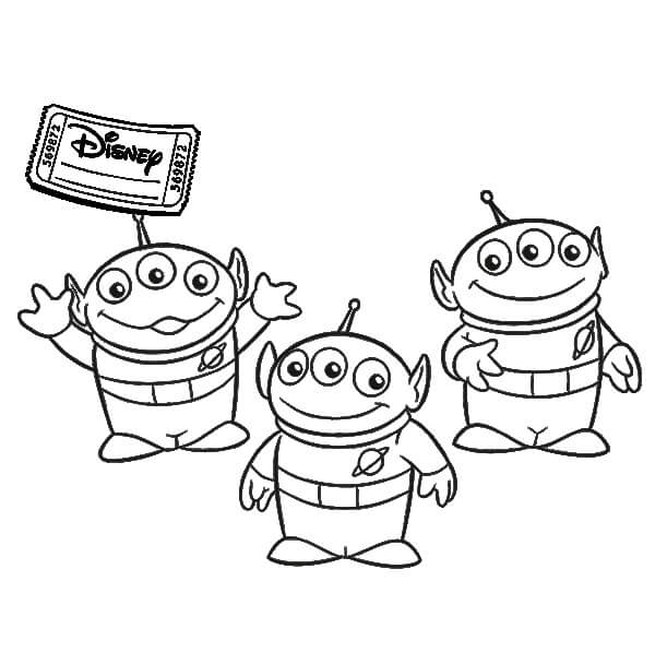 Desenho de Amigos Aliens da Disney para Colorir