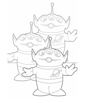 Desenho Imprimível De Aliens Acenando Para Colorir