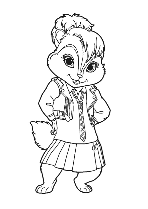 Desenho de Esquilete de Alvin e os Esquilos para Colorir