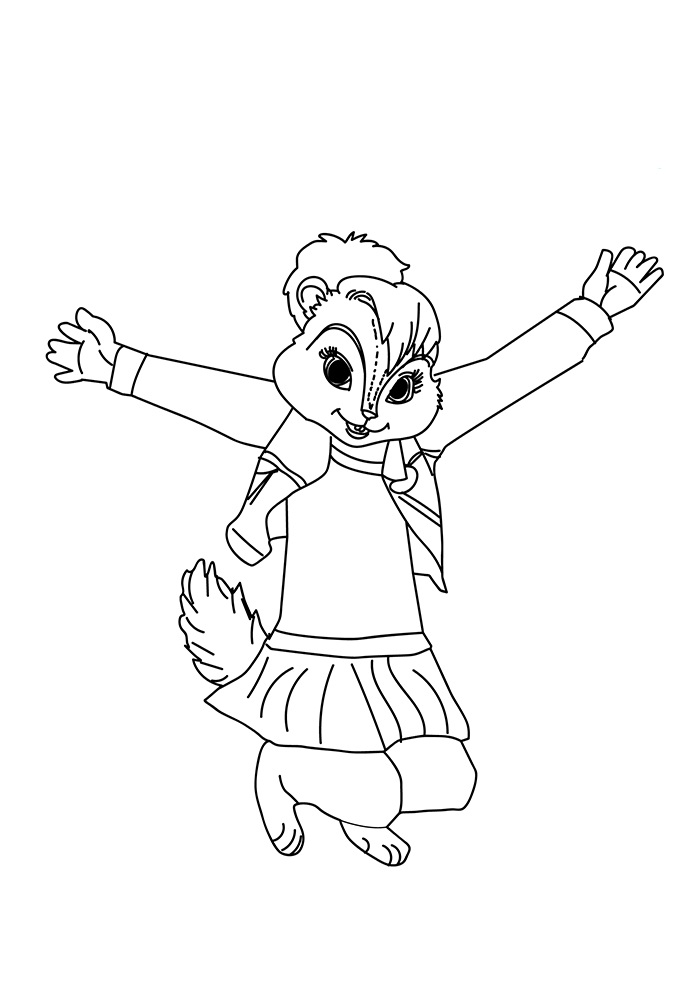Desenho de Esquilete Estilosa do Alvin e os Esquilos para Colorir