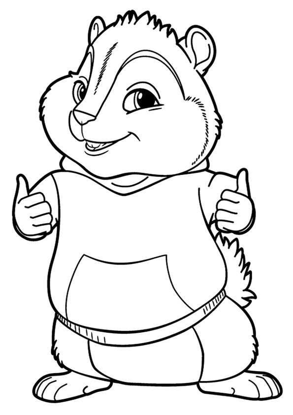 Desenho de Theodore Alvin e os Esquilos para Colorir