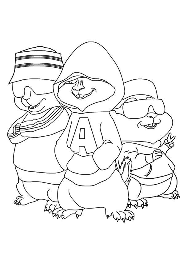 Desenho para Colorir de Alvin e os Esquilos Grátis