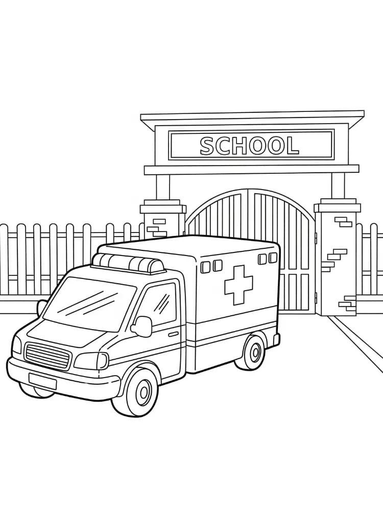 Desenho de Ambulância Normal para Colorir