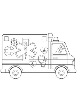 Desenho De Uma ambulância Para Colorir