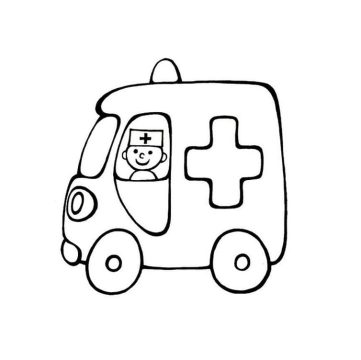 Desenho De ambulância Para Colorir Usando Giz De Cera