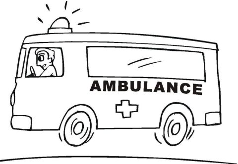 Desenho De ambulância Socorrendo Pessoa Para Colorir