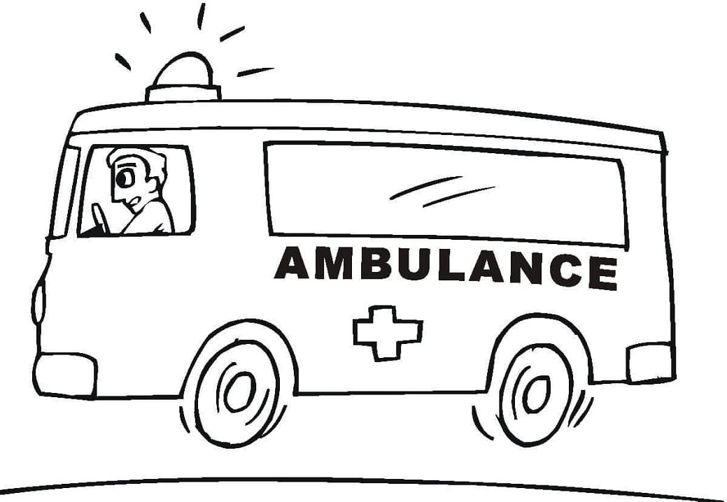Desenhos de Ambulância para Colorir