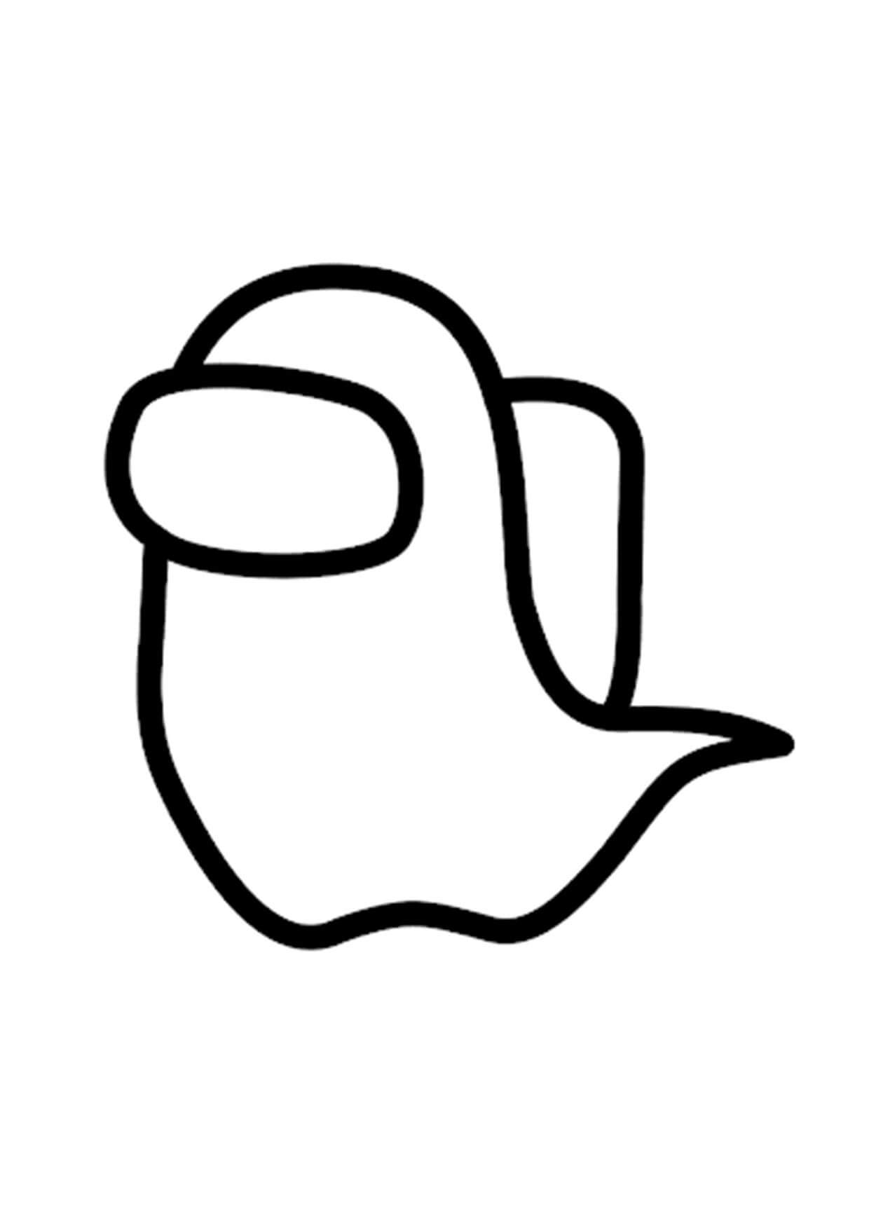 Desenho Básico de Fantasma do Among Us para Colorir