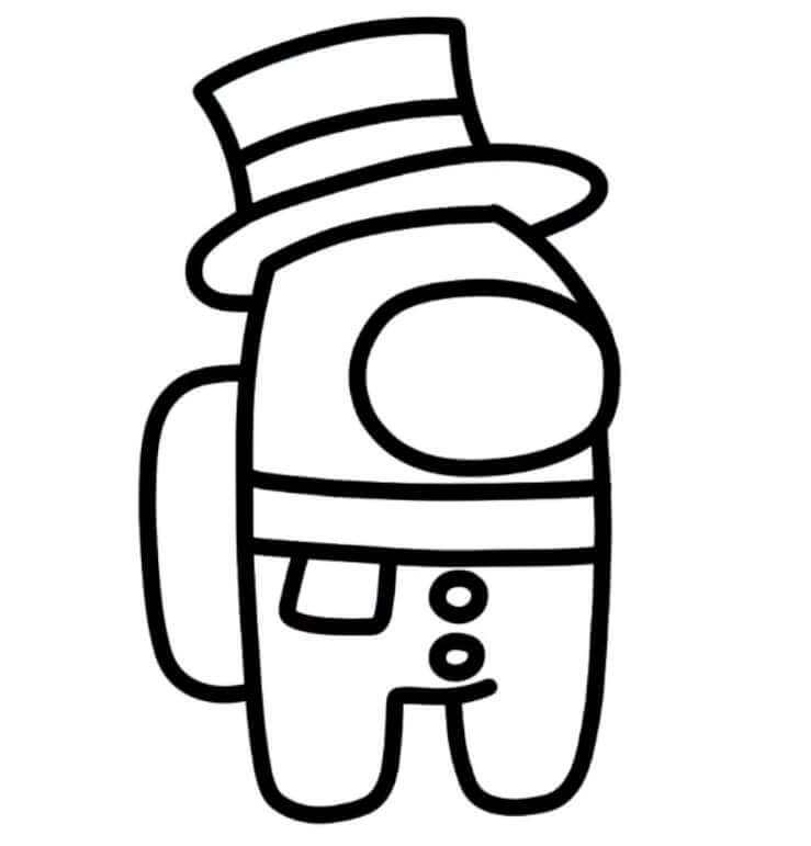 Desenho de Among Us Detetive para Colorir e Pintar