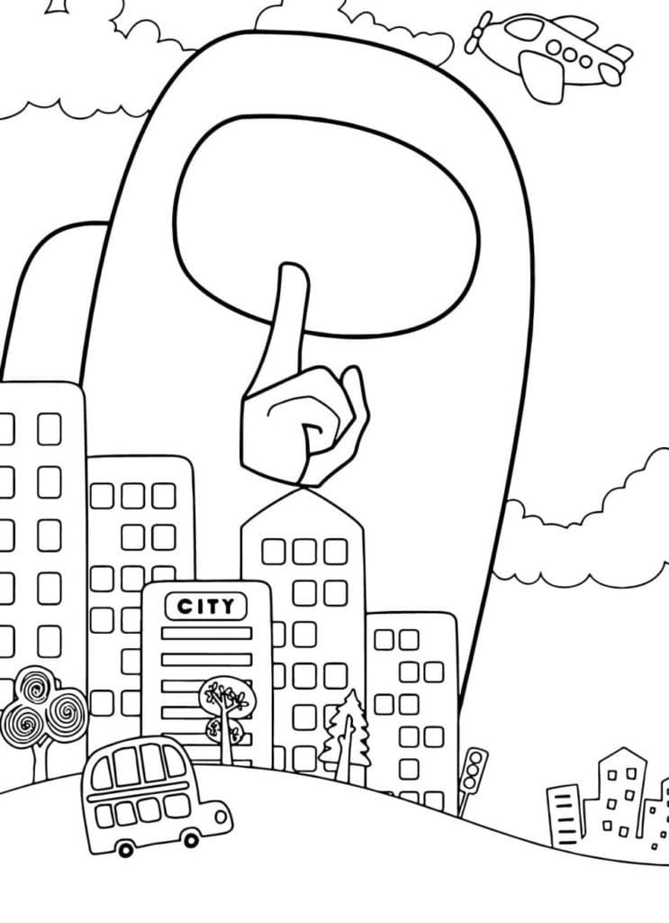 Desenho de Among Us Gigante para Pintar em A4