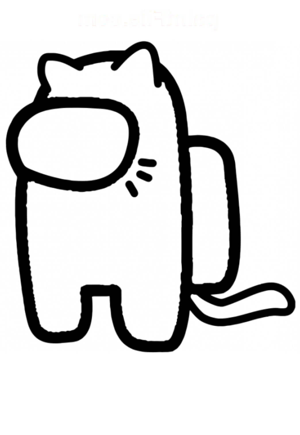 Desenho de Among Us Hello Kitty para Colorir