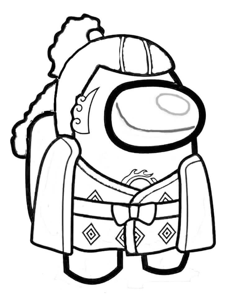 Desenho de Among Us Jinbei para Colorir