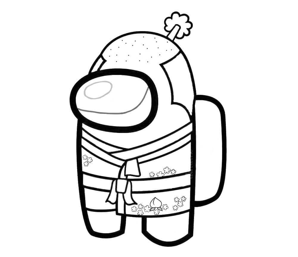 Desenho de Among Us Momonosuke para Desenhar e Colorir