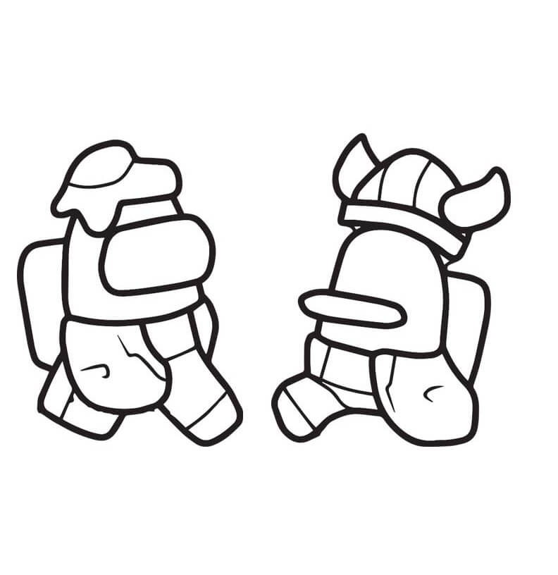 Desenho de Among Us Ovo e Viking para Colorir de Graça