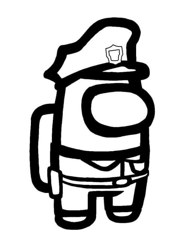 Desenho de Among Us Policial para Colorir