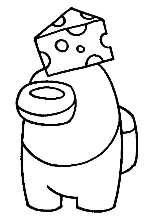 Desenho de Among Us Queijo para Colorir
