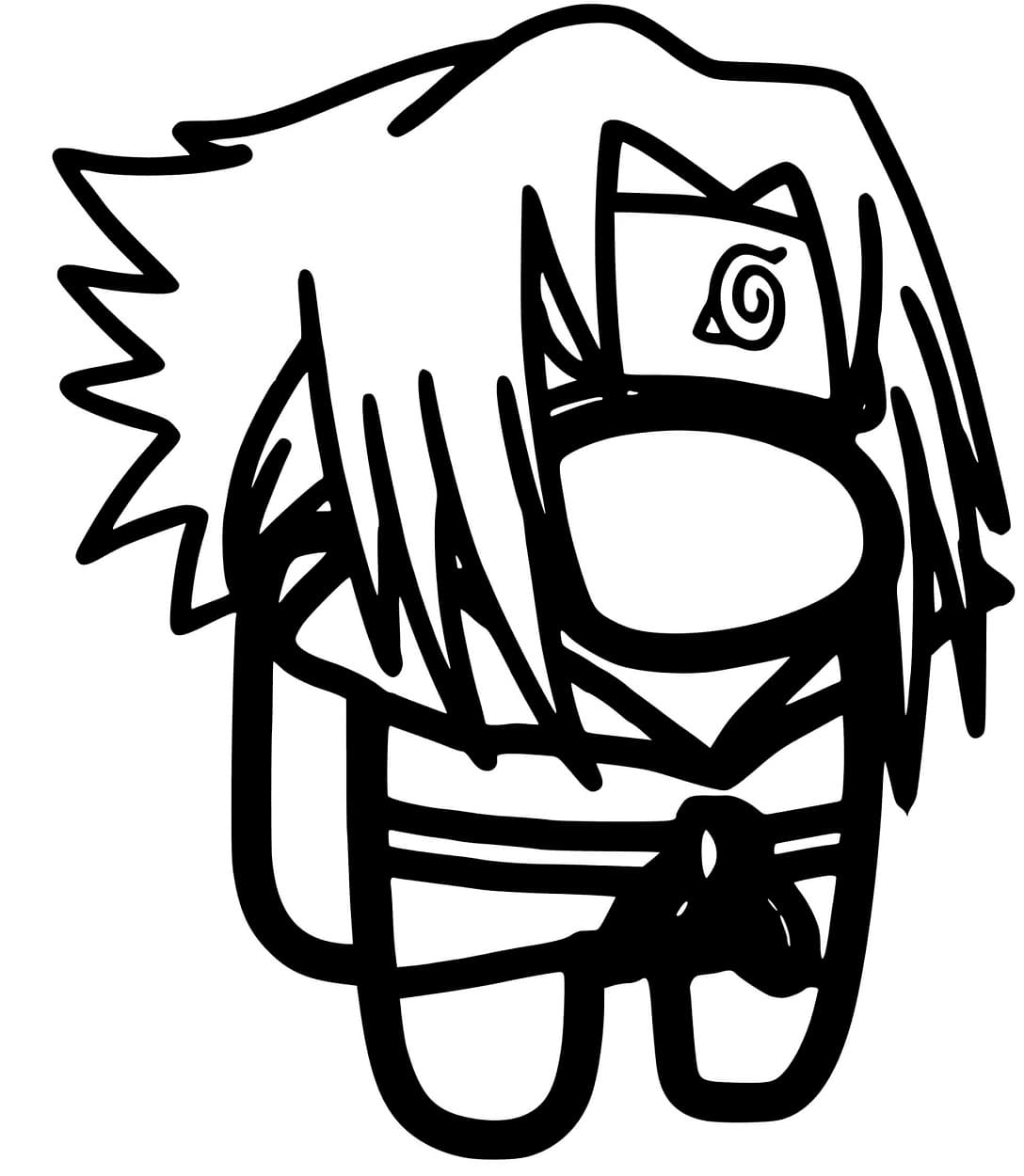 Desenho de Among Us Sasuke para Colorir