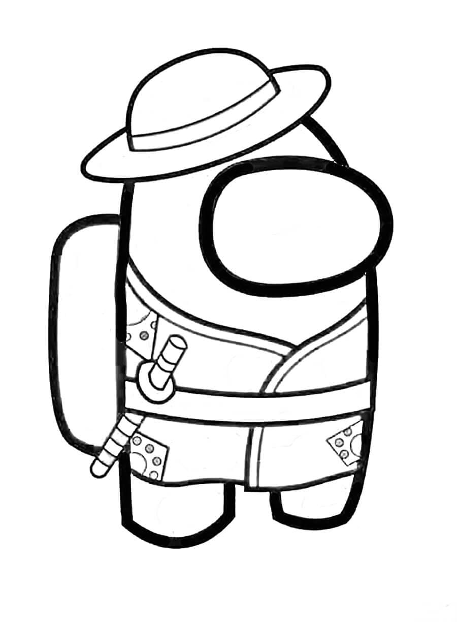 Desenho de Among Us Skin Anime para Colorir