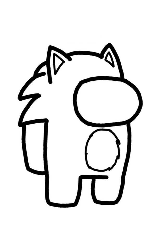Desenho de Among Us Sonic para Colorir