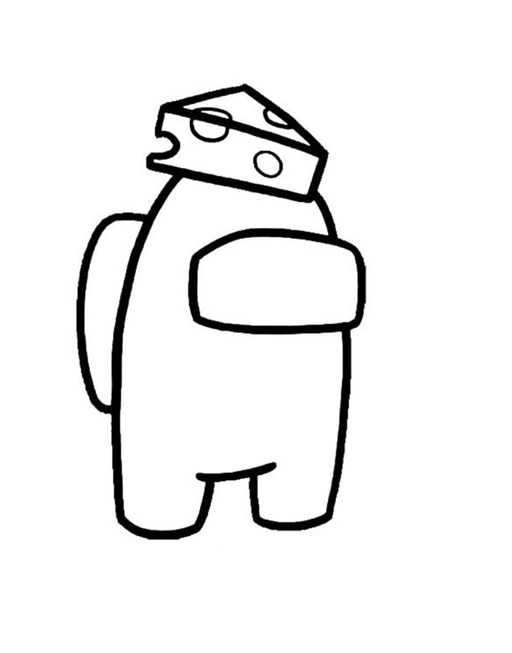 Desenho de Among Us Sr Queijo para Colorir