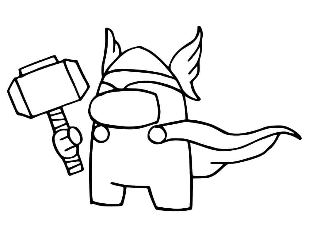 Desenho de Among Us Thor para Colorir