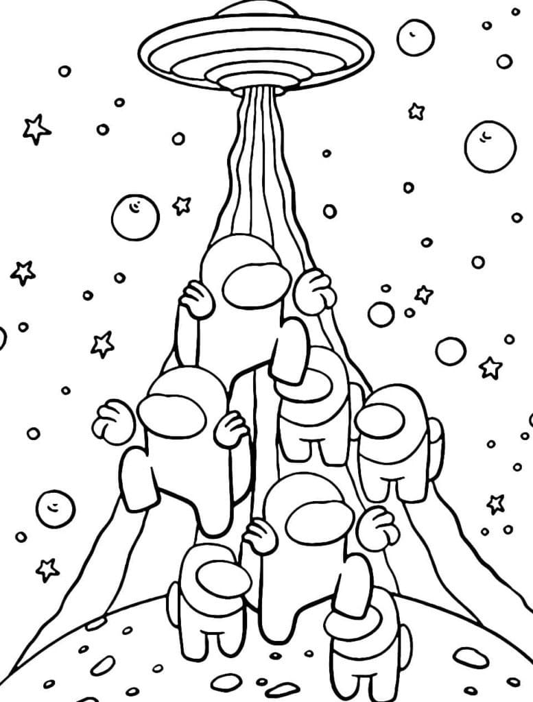 Desenho de Among Us Ufo para Colorir