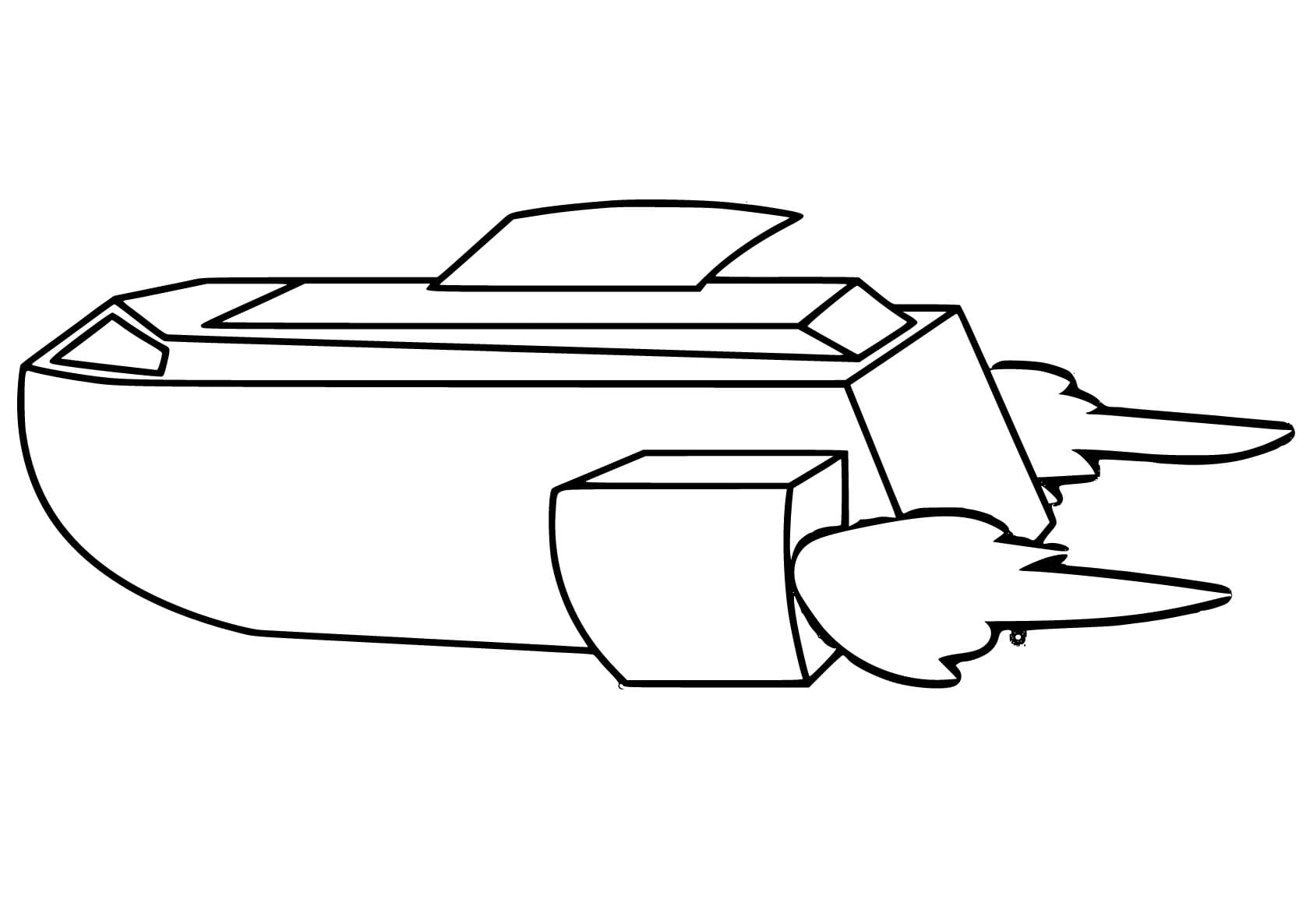 Desenho de Barco Among Us para Colorir