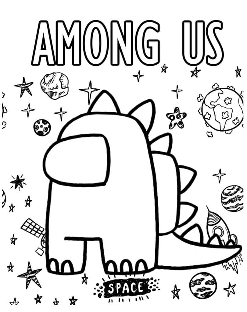 Desenho de Godzilla Among Us para Colorir