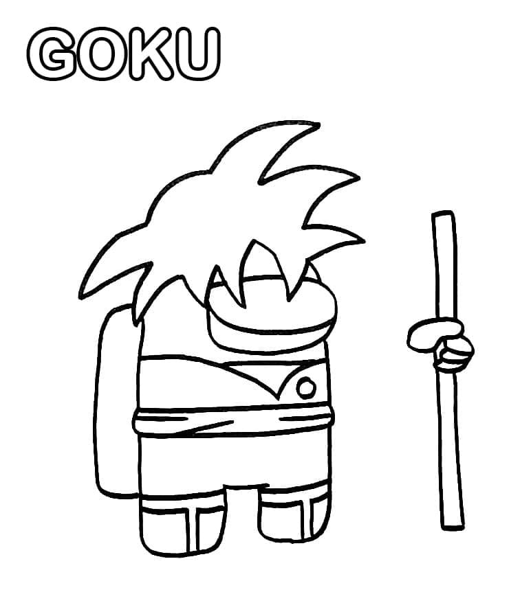 Desenho de Goku Among Us para Colorir