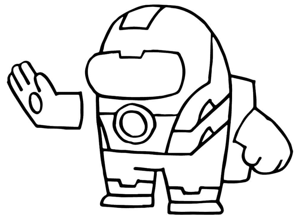 Desenho de Homem de Ferro Among Us para Colorir
