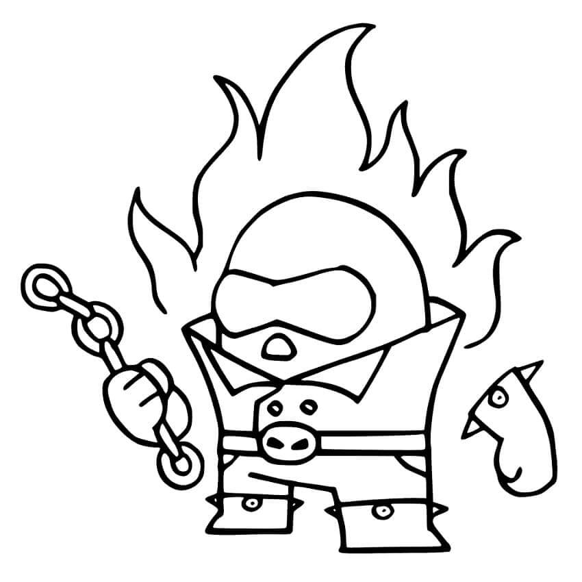 Desenho de Motoqueiro Fantasma do Among Us para Colorir