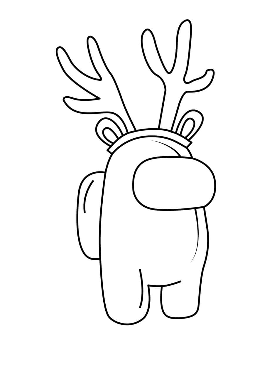 Desenho de Rena Natalina Among Us para Colorir